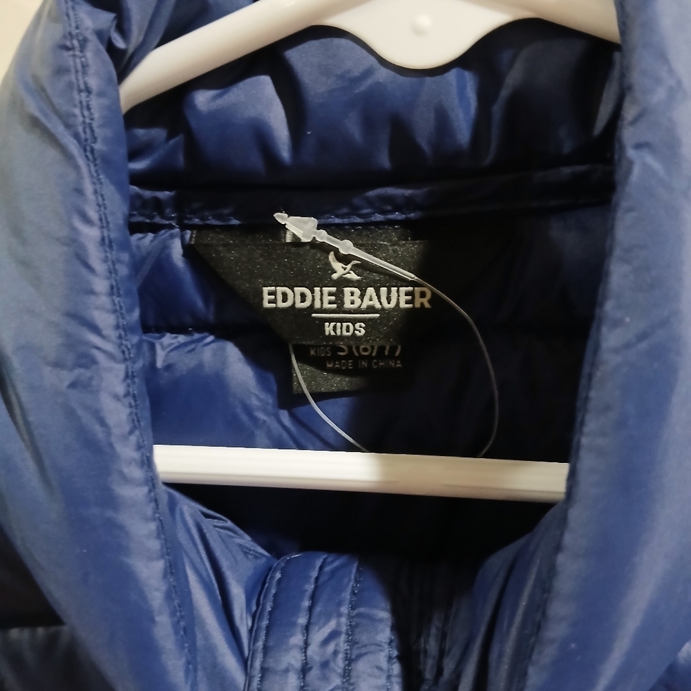 Eddie Bauer Kids Blue Down Insulated 650 Lightweight Jacket Size S (6-7) New - Picture 4 of 5